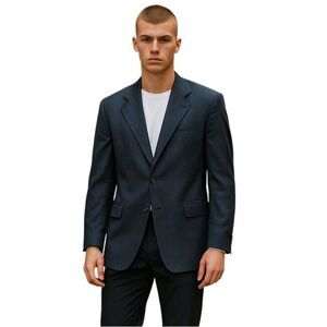 EVAN-PICONE Men’s Wool Blazer Jacket Black Size 46 USA